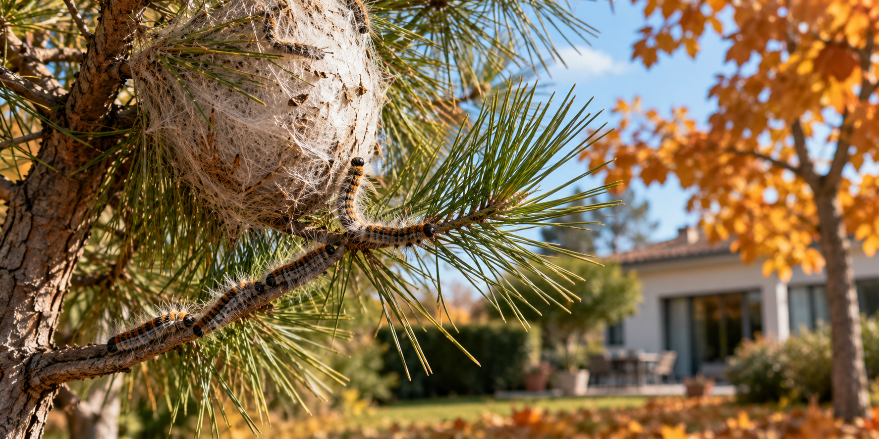 Chenilles processionnaires : pourquoi l'automne est la période clé pour traiter avant la descente au sol